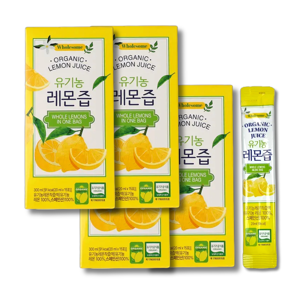 홀썸 유기농 레몬즙, 20ml, 15포, 4박스
