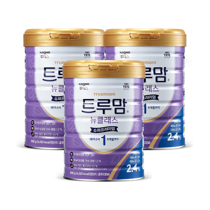 후디스 트루맘 뉴클래스 슈퍼프리미엄 1, 800g, 3개