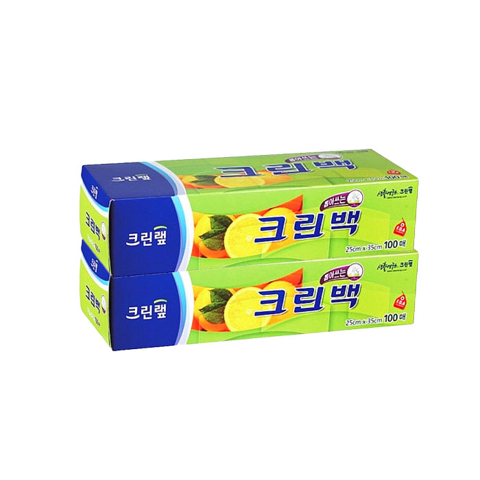 크린랩 크린백 일회용 비닐 위생백, 중형, 25x35cm, 100매입, 2개