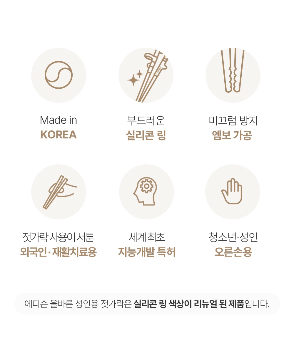 에디슨 올바른 어른 젓가락, 오른손용, 1개 상세 이미지 2