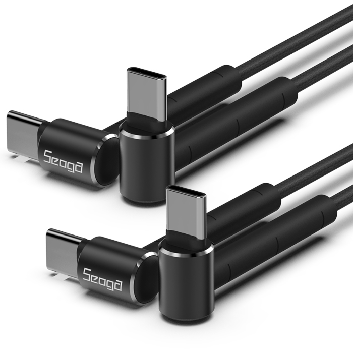 [토스쇼핑]서가 메탈 60W PD 거치대 CtoC타입 초고속 케이블, 블랙, 1.5m, 2개(5,900원/무료)