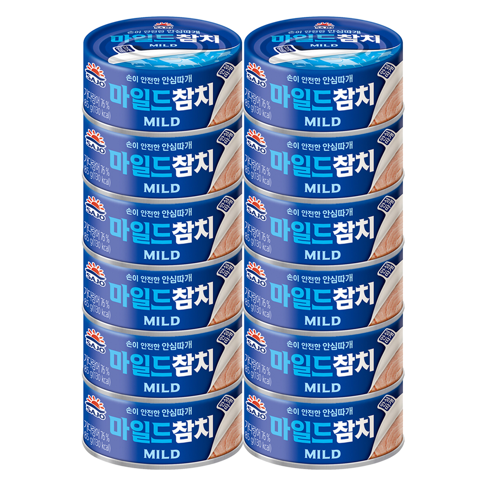 사조 마일드참치 안심따개, 85g, 12개