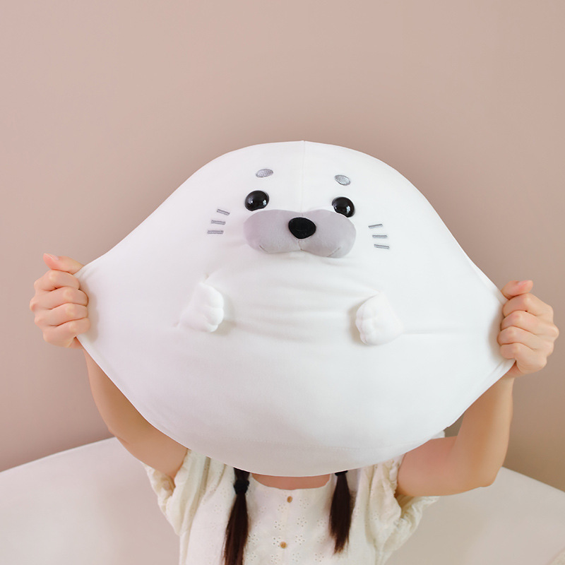 만두 물개 쿠션, 화이트, 30cm