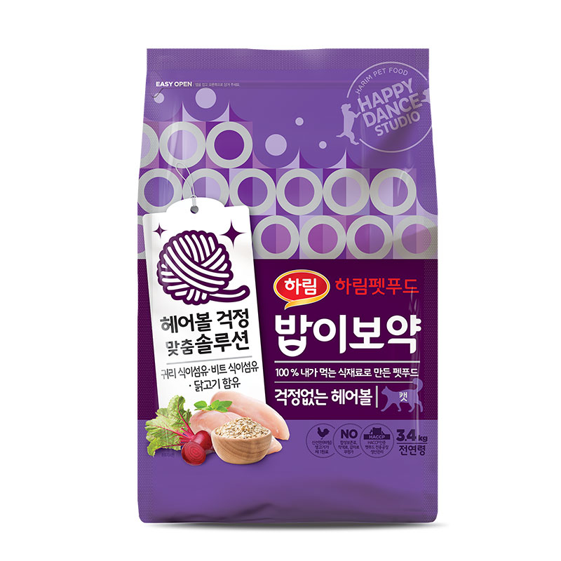 하림펫푸드 밥이보약 CAT 걱정없는 헤어볼, 닭, 3.4kg, 1개