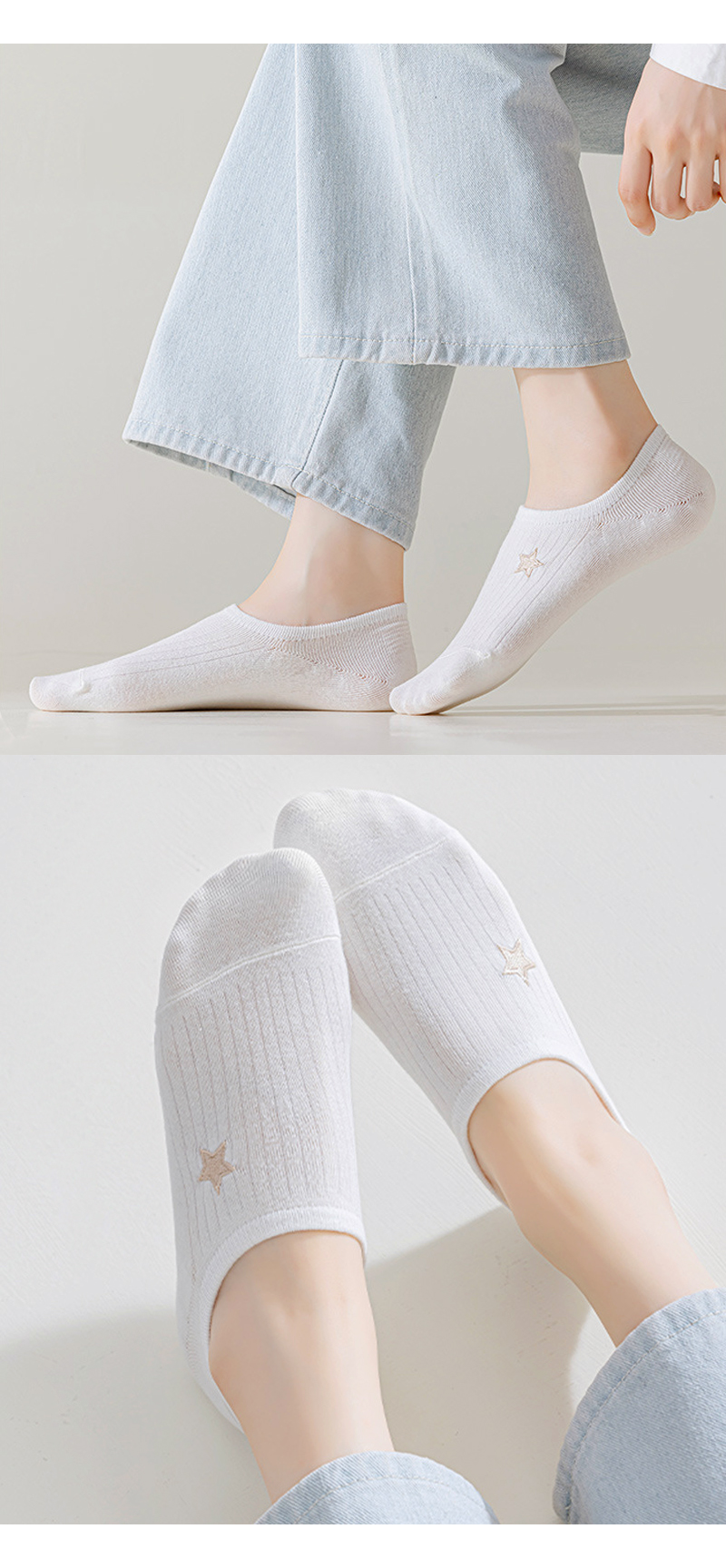 허블리 벗겨지지 않는 코튼자수 페이크삭스, 화이트, 10켤레, FREE (230~250mm) 상세정보 16
