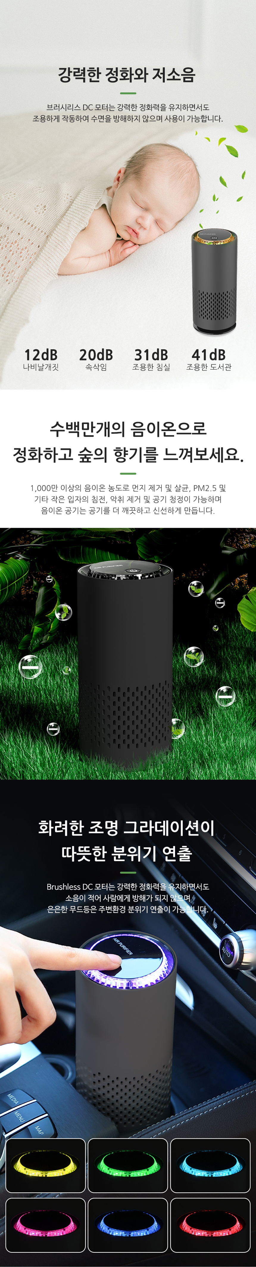 나오테크 풍량조절 차량용 공기청정기, NAO-D6300A, 블랙, 1개 상세 이미지 4