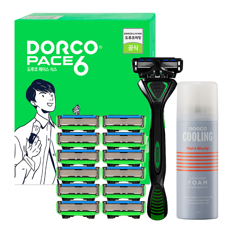 도루코 페이스6 면도기획세트 (핸들+날13+폼)
