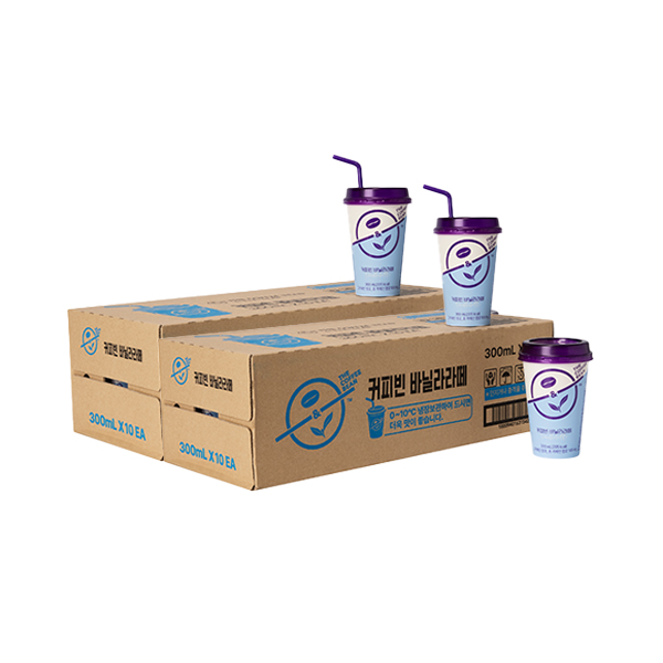 [토스쇼핑] 커피빈 바닐라라떼 컵커피, 300ml, 20개