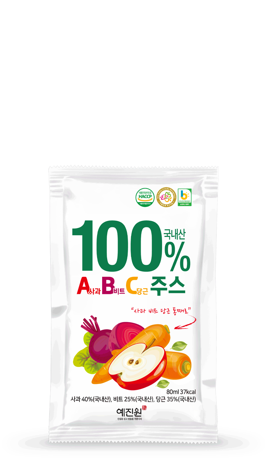 예진원 국내산 ABC주스, 80ml, 100포, 1개