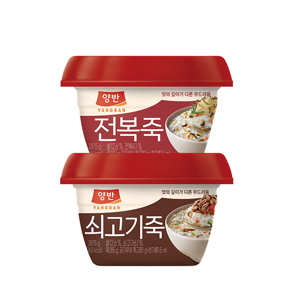 동원 양반 쇠고기죽 287g 6개 + 전복죽 287g 6개, 1세트