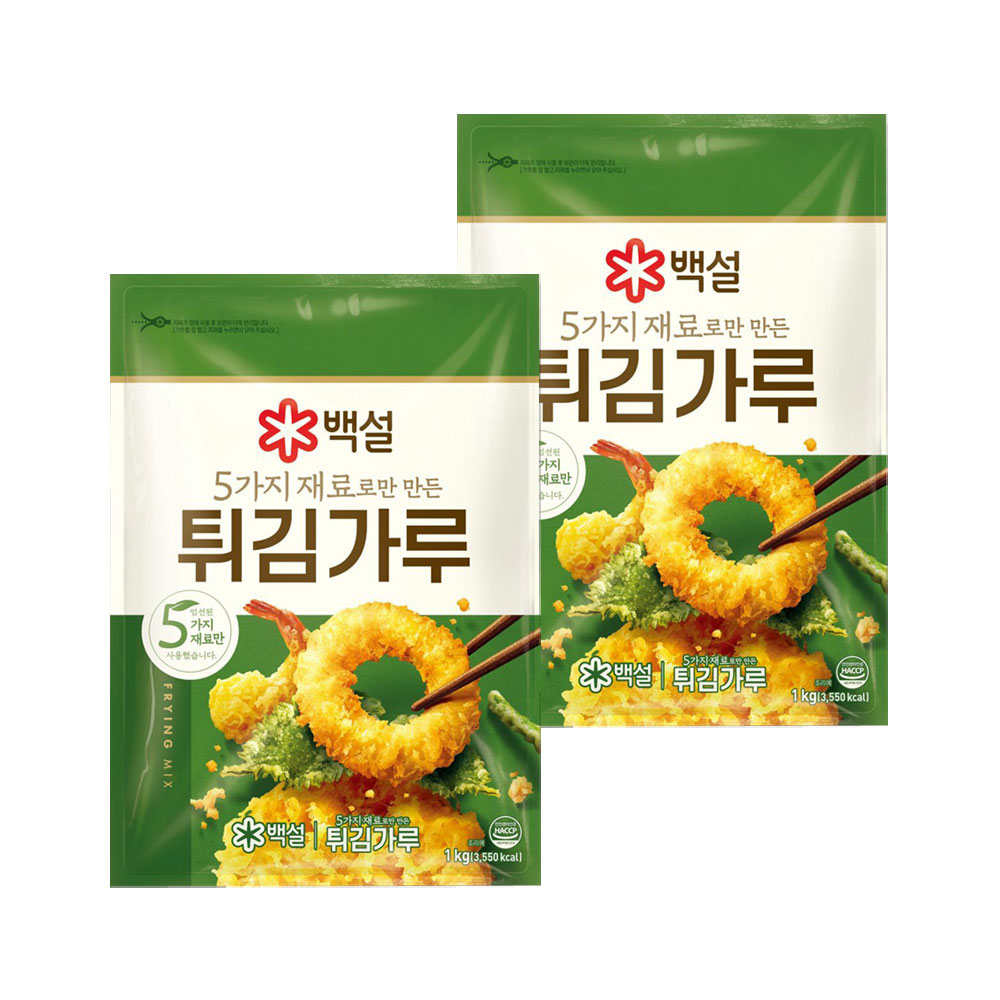 백설 5가지 재료로만 만든 튀김가루, 1kg, 2개
