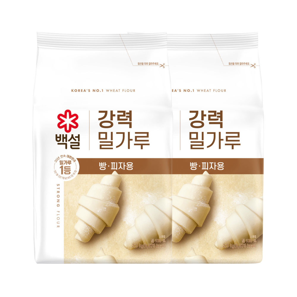 백설 강력 밀가루, 2.5kg, 2개