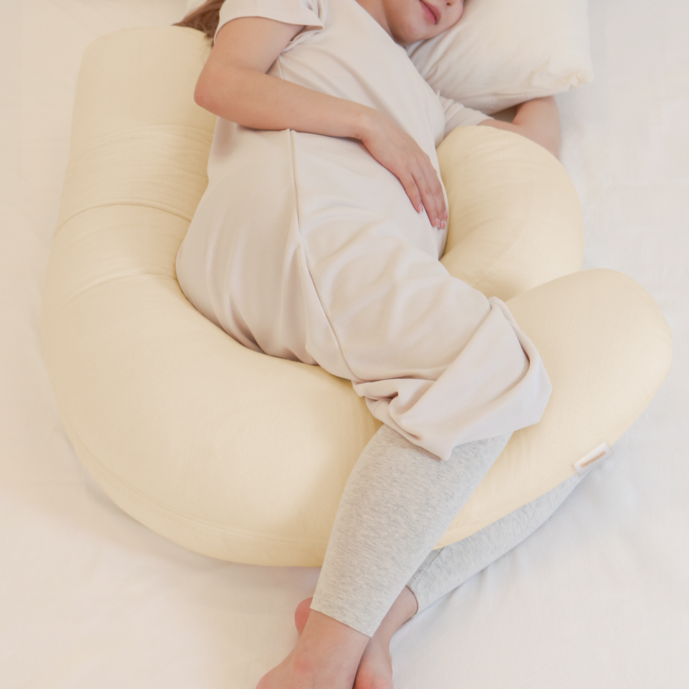 바르맘 잘자요 임산부 바디필로우, 바닐라 베이지, J쿠션 1개 + 웨지쿠션 1개, 1세트