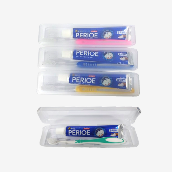 LG생활건강 페리오 휴대용 여행용 양치세트, 50g, 3종 구성, 4개