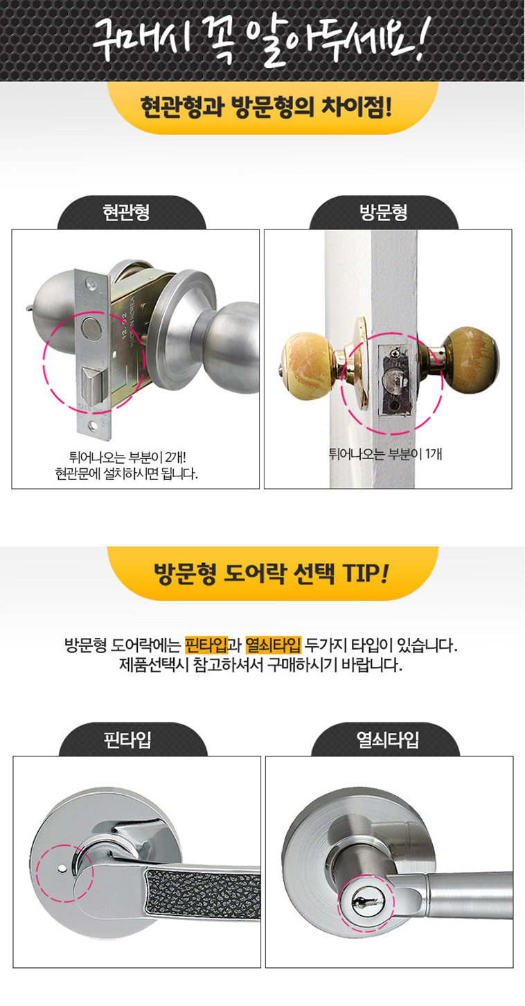 굿패키지 갤럭시 핀타입 방문손잡이 TP178, 골드, 1개 상세 이미지 2