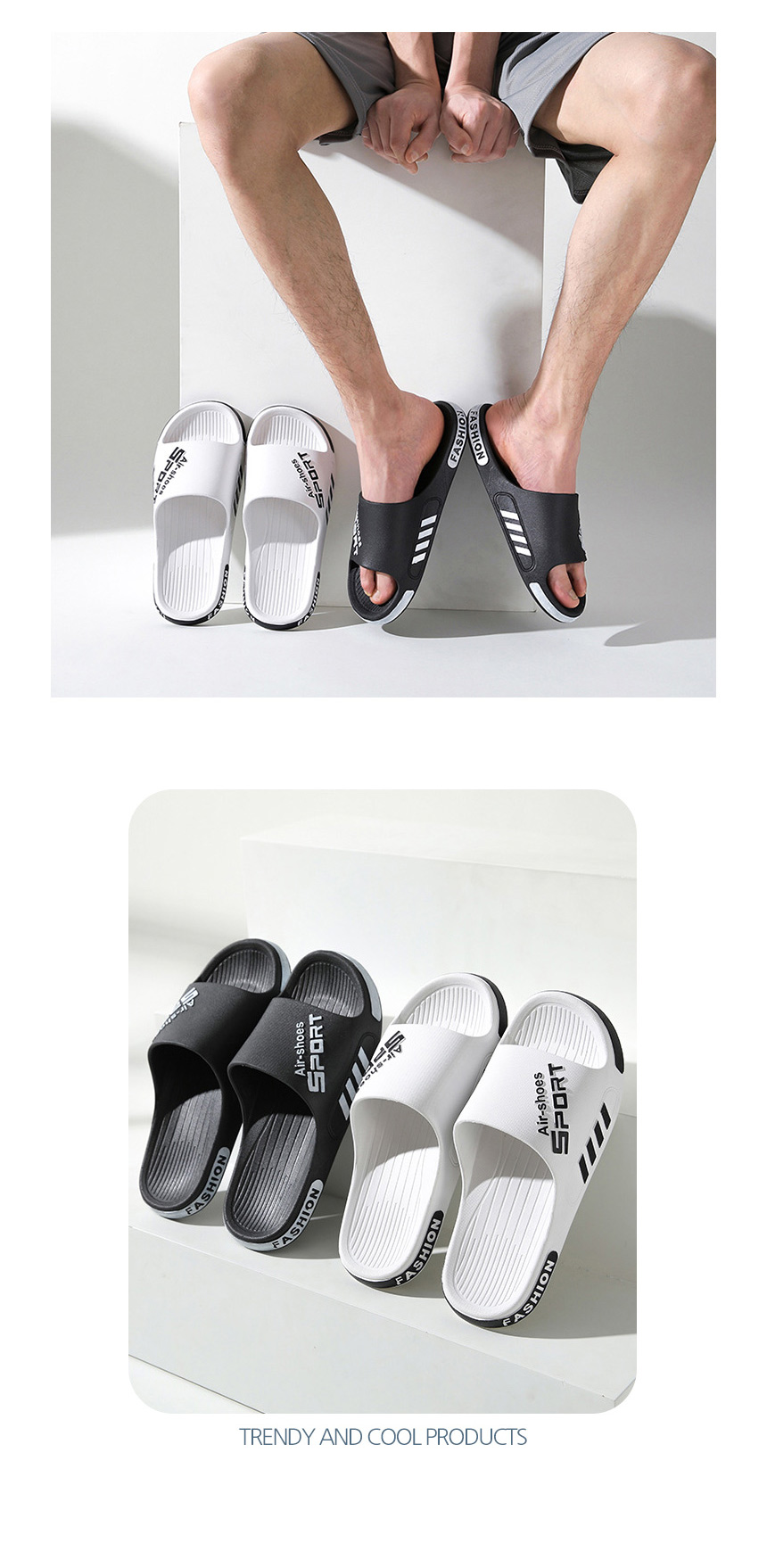 스포츠 슬리퍼 모노 에어, 블랙, 290mm, 1개 상세 이미지 3