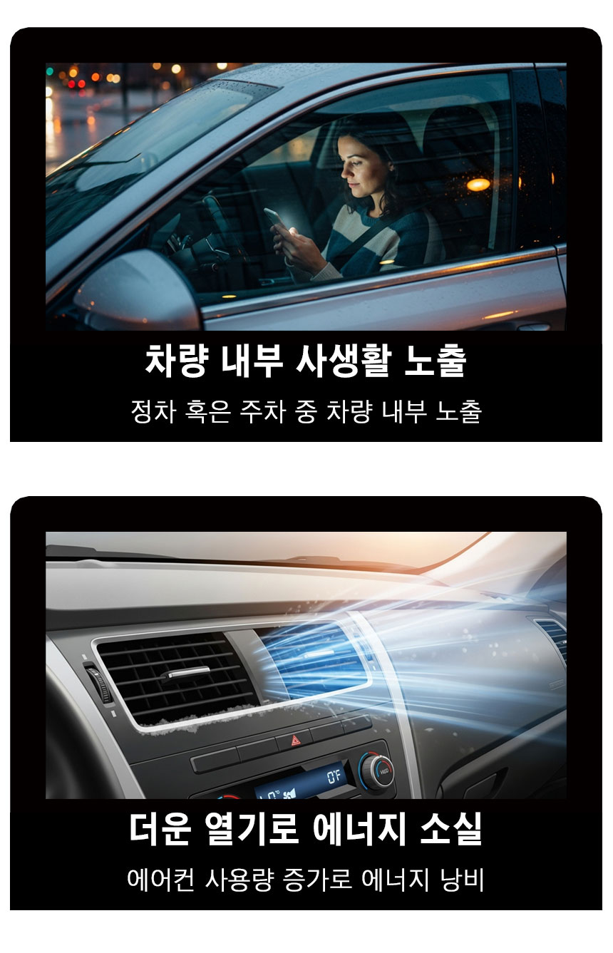 엠케이리빙 차량용 커튼 레일식 햇빛가리개, 풀세트(앞창문2개+뒷창문2개), 1개입 상세 이미지 3