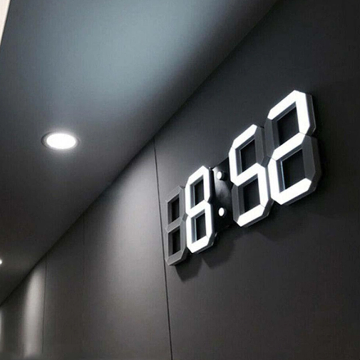 3D 디지털 LED 시계, 화이트, 1개