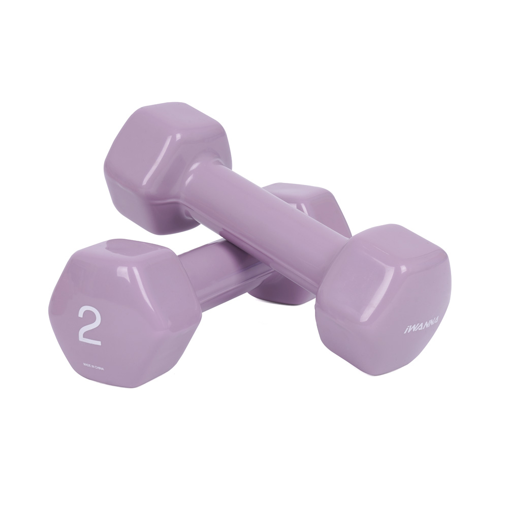 아이워너 뷰티 육각 덤벨, 2kg_라일락 퍼플, 2개입, 1세트 상세 이미지 2