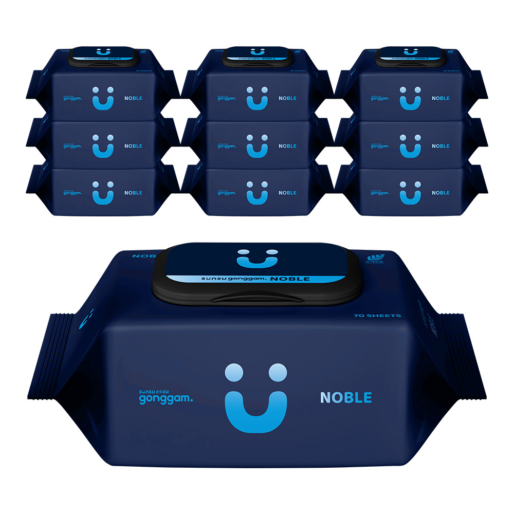순수공감 노블 물티슈 캡형 70매*10팩