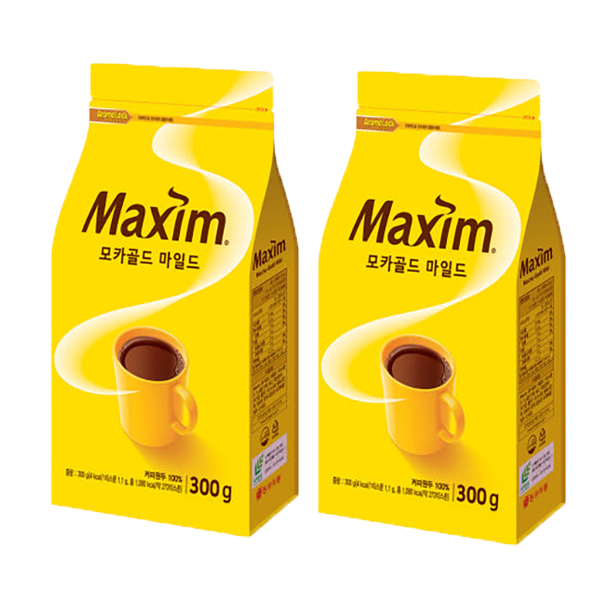 맥심 모카골드 마일드 블랙 리필용, 300g, 2개