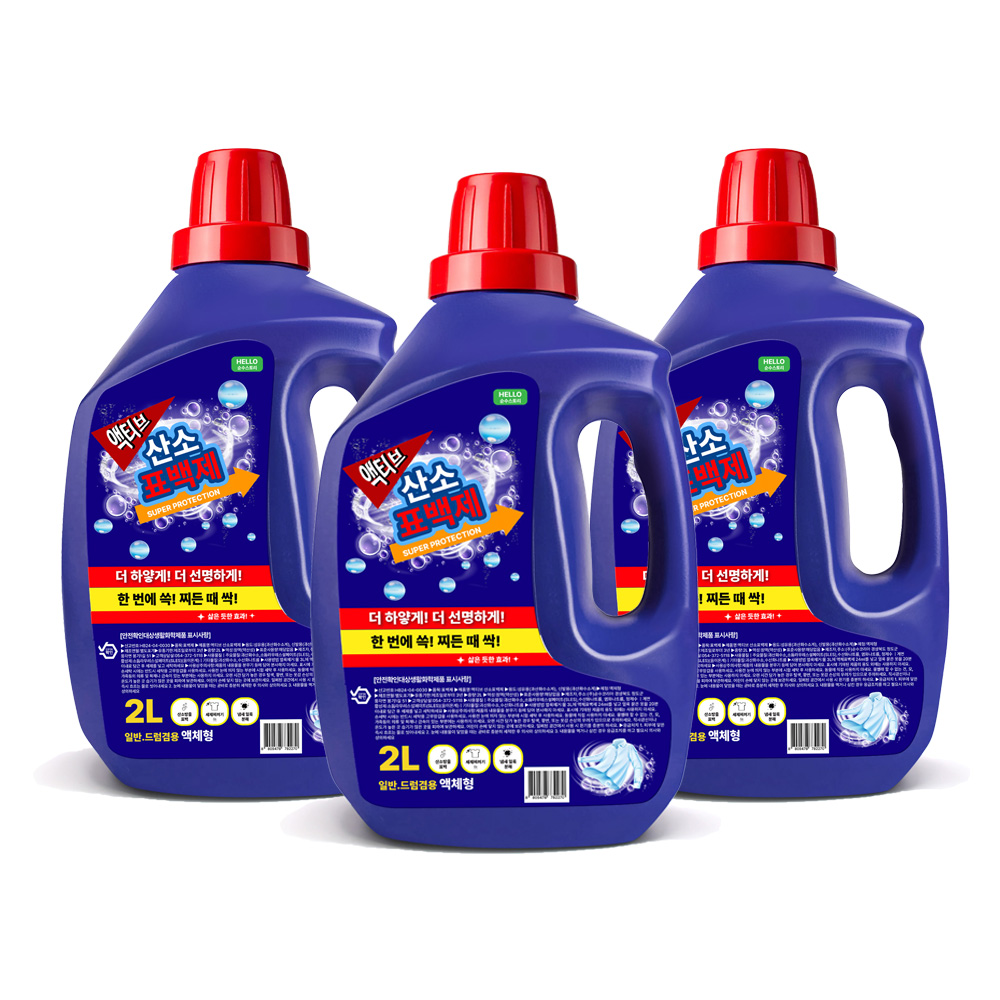 액티브 산소표백제, 액체형, 2L, 3개 상품 이미지 1