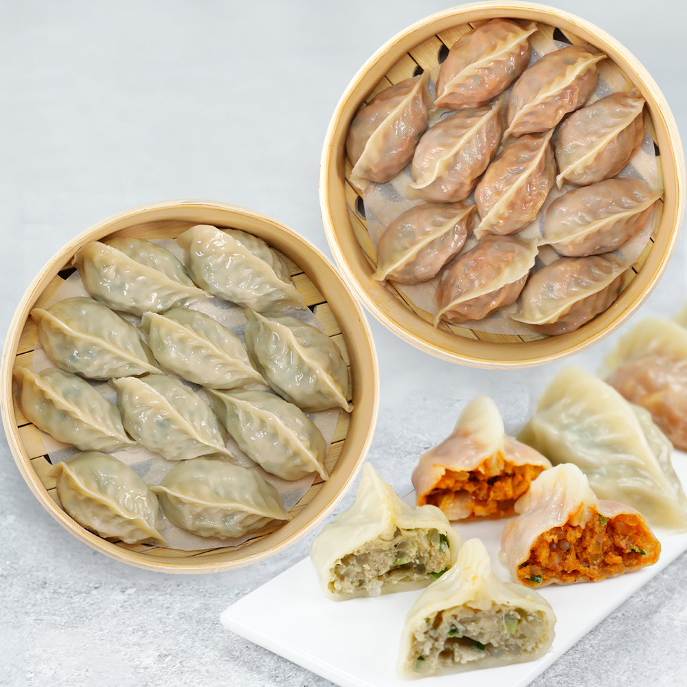 허만두 잎새만두, 알찬고기 1.4kg 1봉 + 알찬김치 1.4kg 1봉, 2봉 상품 이미지 1