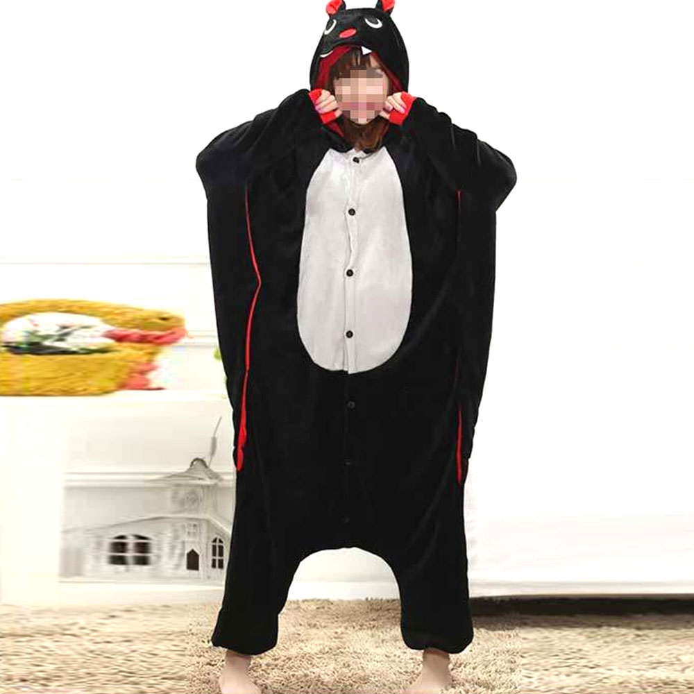 극세사 동물 잠옷 점프슈트, 박쥐, L