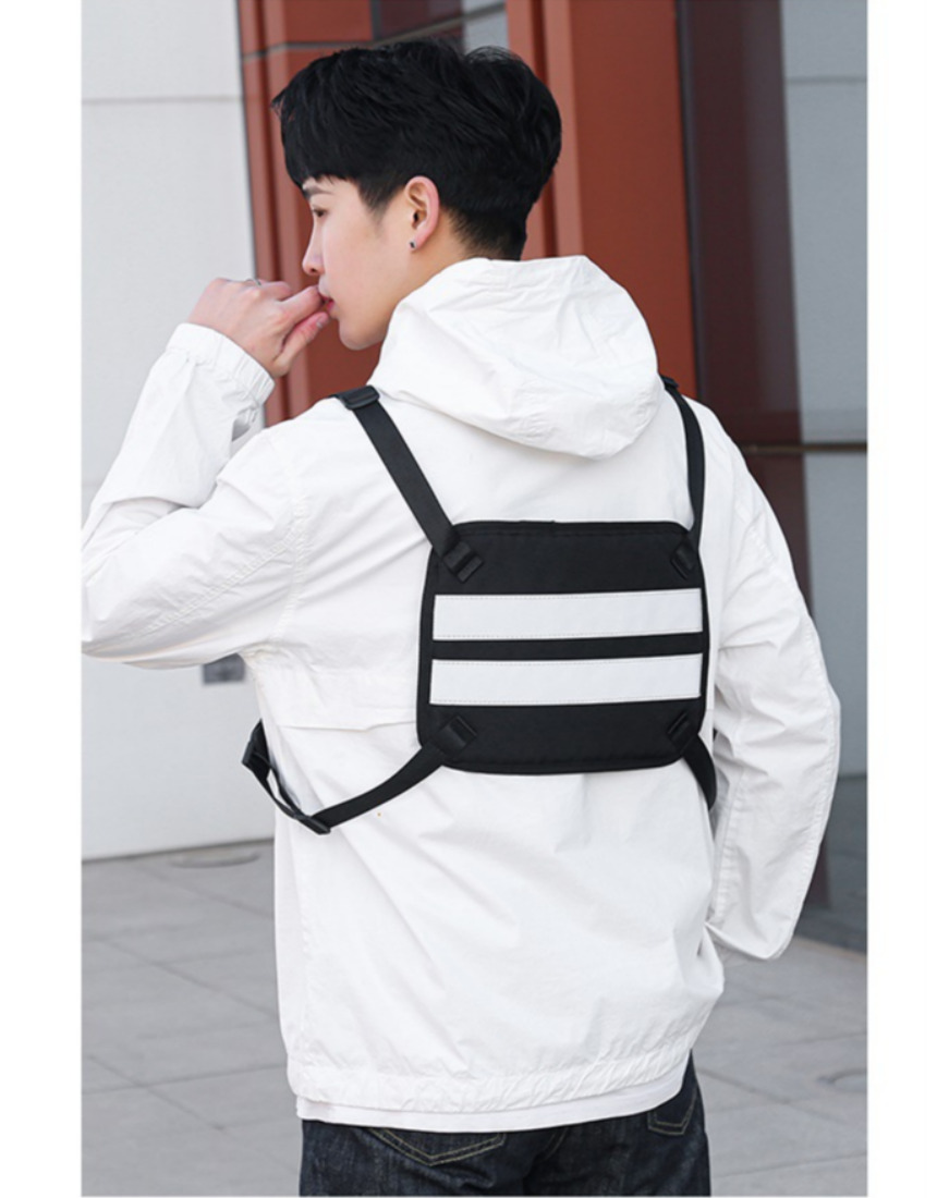 오토바이 배달조끼 지퍼형 라이더 반사 멀티포켓, 블랙, One Size, 1개 상세 이미지 4