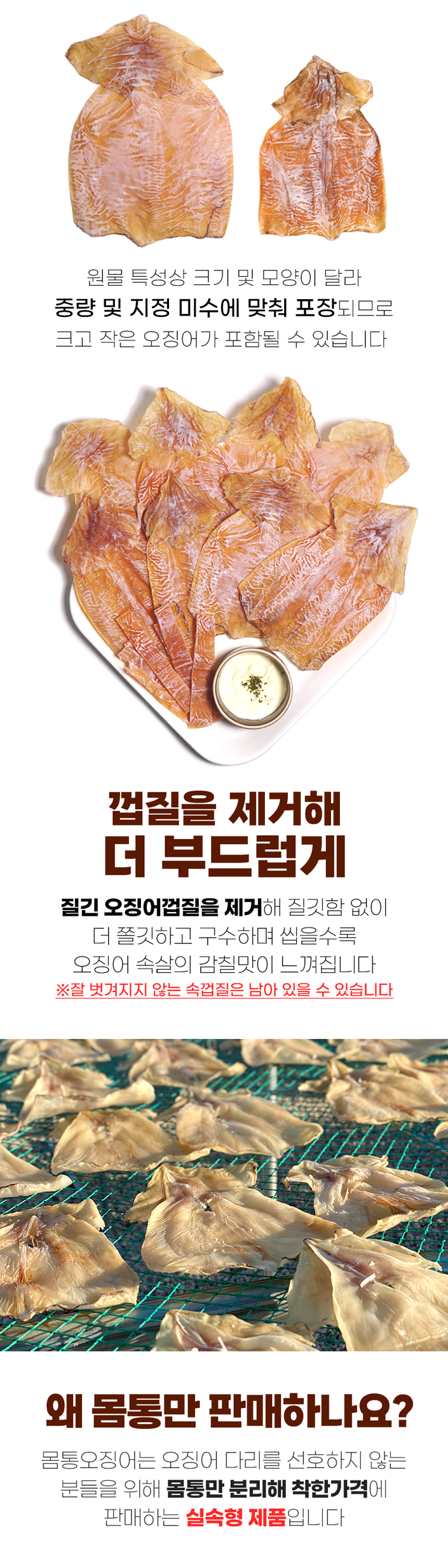 더주 몸통 마른 오징어, 5-9미, 220g 내외, 1개