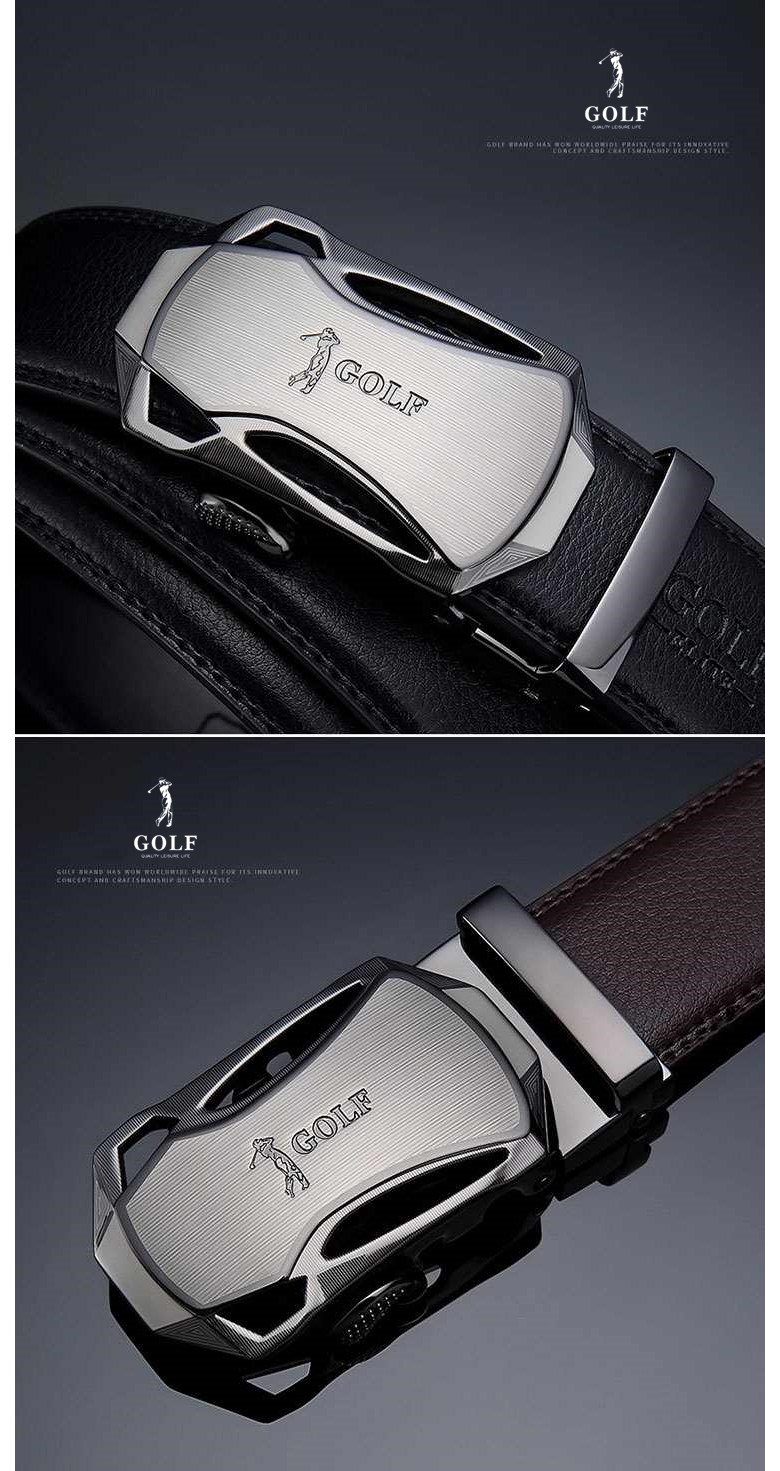 GOLF 골프 천연소가죽 벨트 자동벨트 P834940, 125cm, 1개 상세 이미지 3