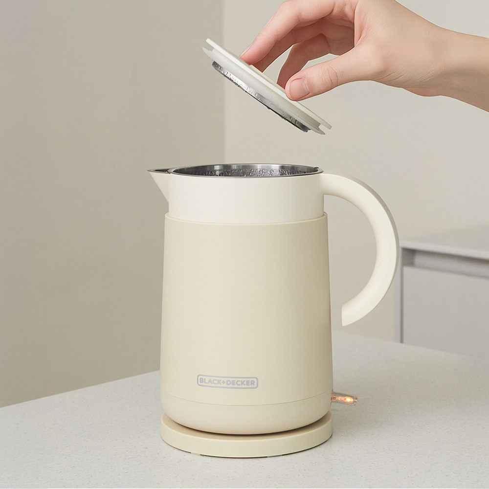 블랙앤데커 304스텐 통주물 이중단열 무선 전기포트 온무드 BXEK2250-A, 1.5L, 사은품 플루 클렌징폼