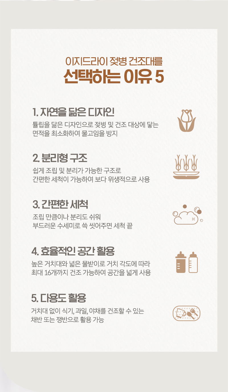 네이쳐러브메레 이지드라이 젖병건조대, 그레이, 본품, 1개 상세 이미지 3