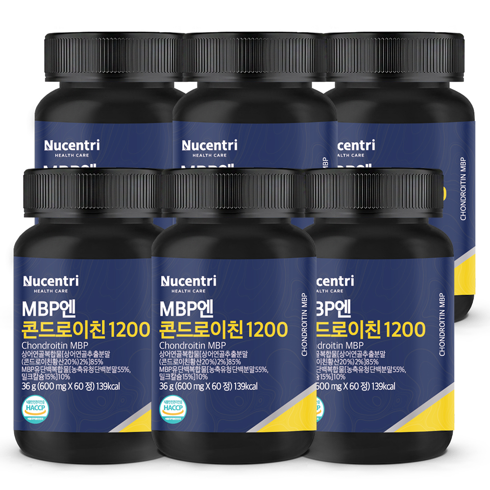뉴센트리 MBP엔 콘드로이친 1200, 600mg, 60정, 6개