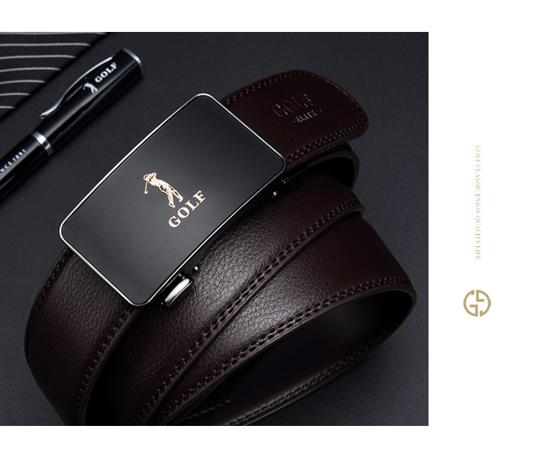GOLF 골프 천연 프리미엄 소가죽 벨트 캐주얼벨트 P834877, 블랙, 125cm, 1개 상세 이미지 6