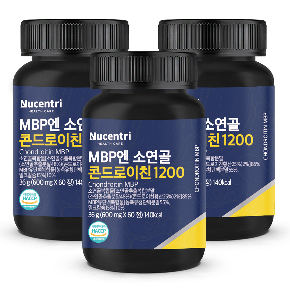 [토스쇼핑] 뉴센트리 MBP엔 소연골 콘드로이친 1200, 600mg, 60정, 3개