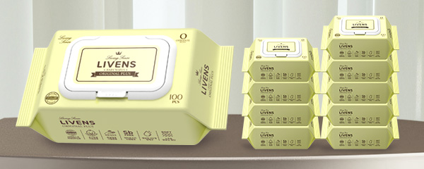 리벤스 오리지널 플러스 도톰한 저자극 아기 물티슈, 100매, 10팩