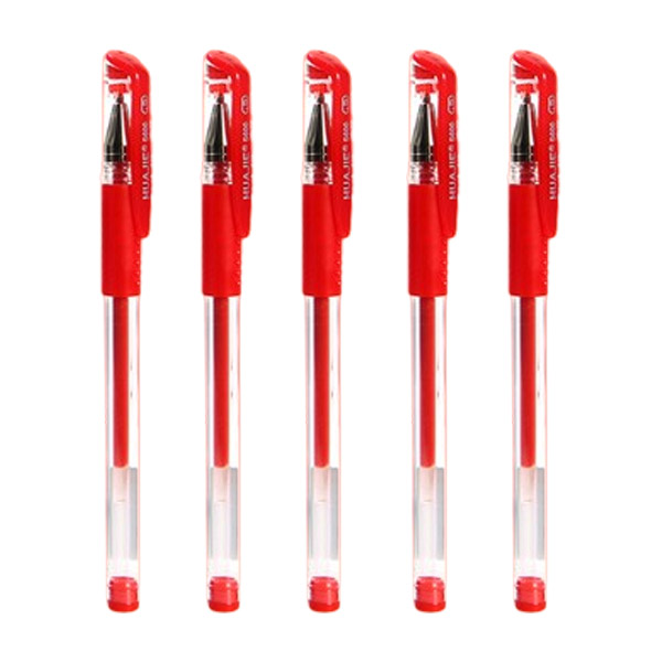 중성 볼펜 0.5mm DD-11136, 레드, 5개
