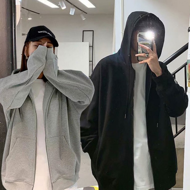 심플 남여공용 오버핏 후드집업 2color, 블랙, L 100, 1개