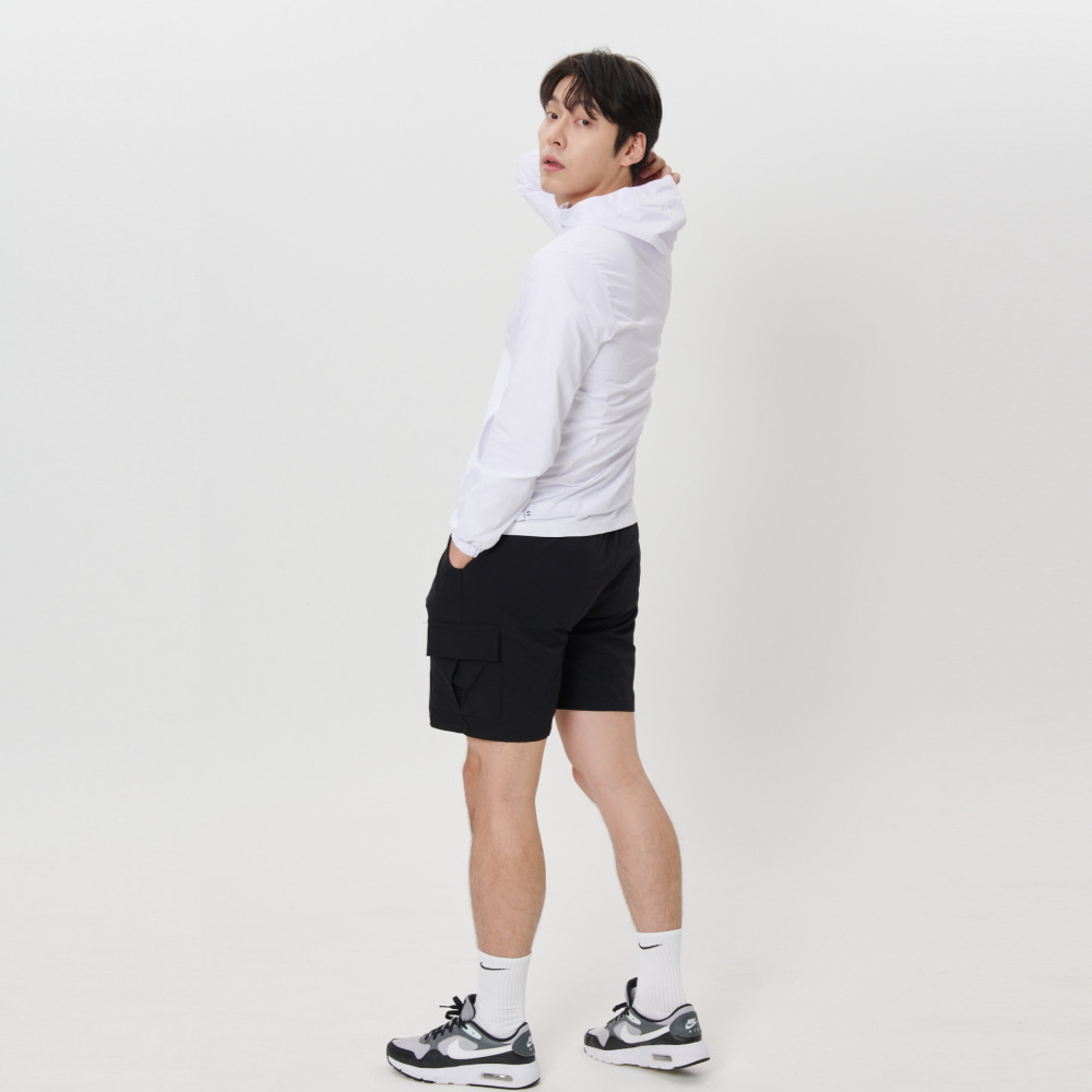 리듬 후드 경량 바람막이, 화이트, 4XL, 1개