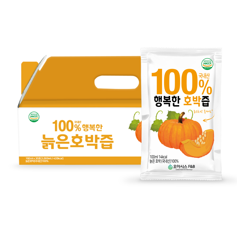 오아시스 행복한 호박즙, 100ml, 30포 토스쇼핑 특가