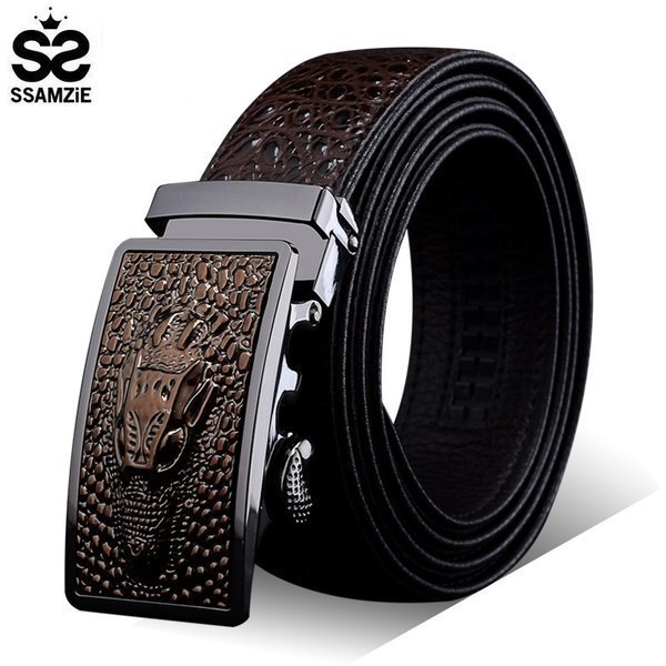SSAMZIE 쌈지 악어무늬 소가죽 벨트, 블랙, 125cm 상세 이미지 5