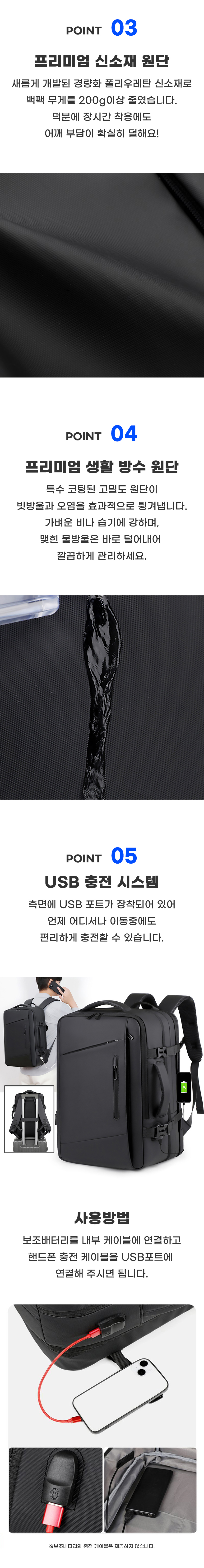 스위스톤 여행용 백팩 확장형, 블랙, 35L, 1개 상세 이미지 5