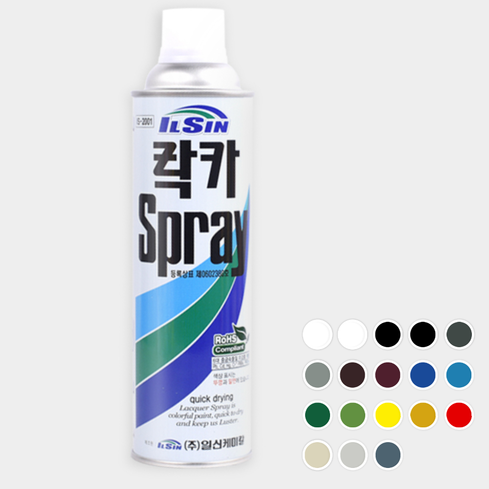 일신 락카 스프레이 페인트, 무광흑색, 420ml, 1개