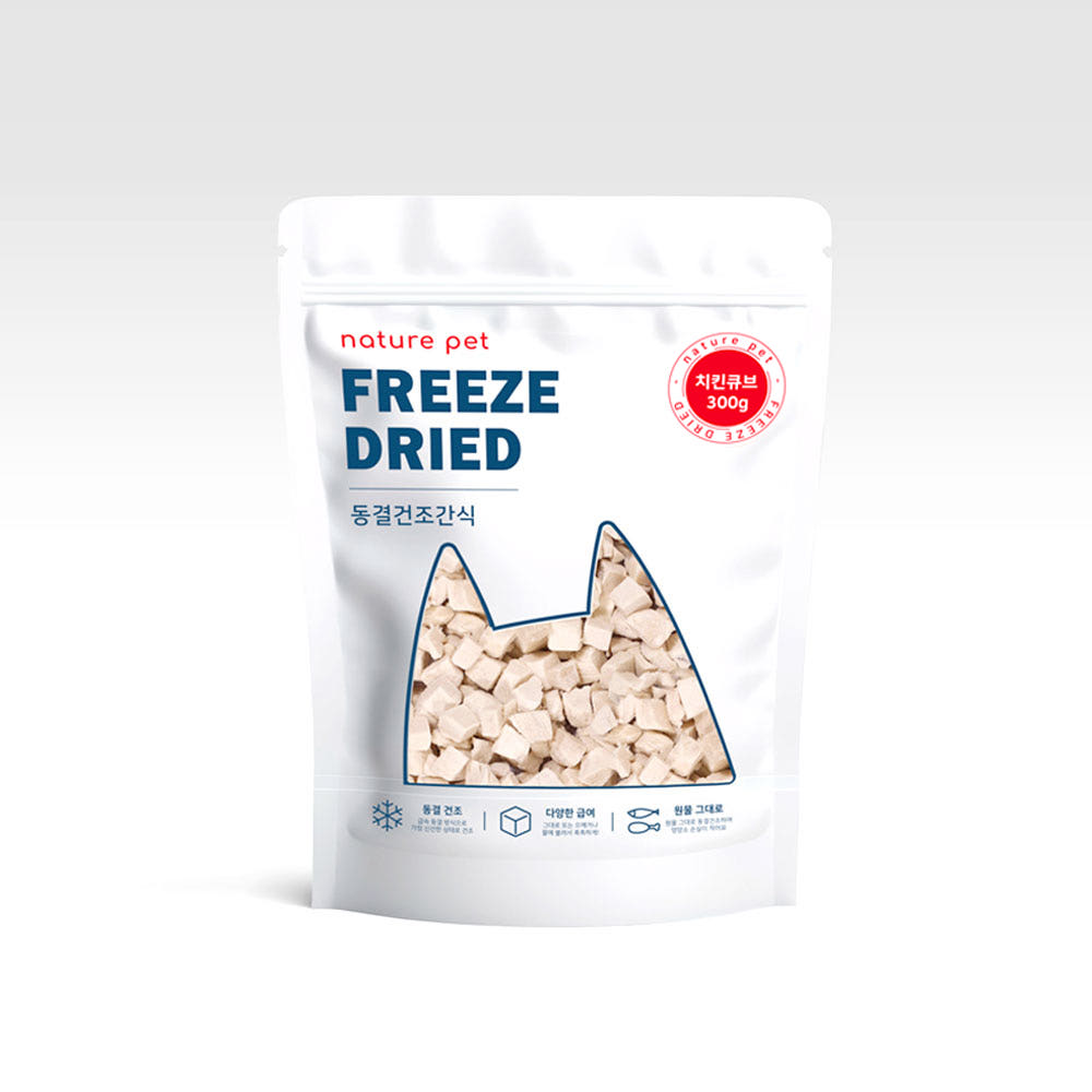 네이처펫 동결건조 닭가슴살 치킨 큐브, 300g, 1개