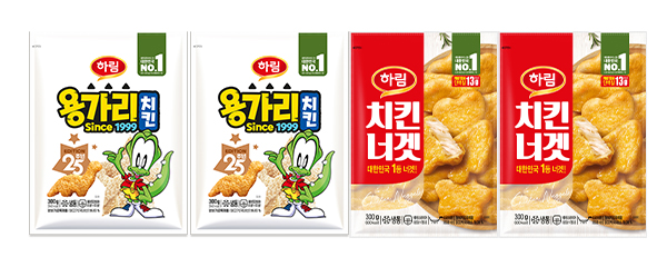 하림 용가리치킨, 300g, 2봉 + 치킨너겟, 300g, 2봉