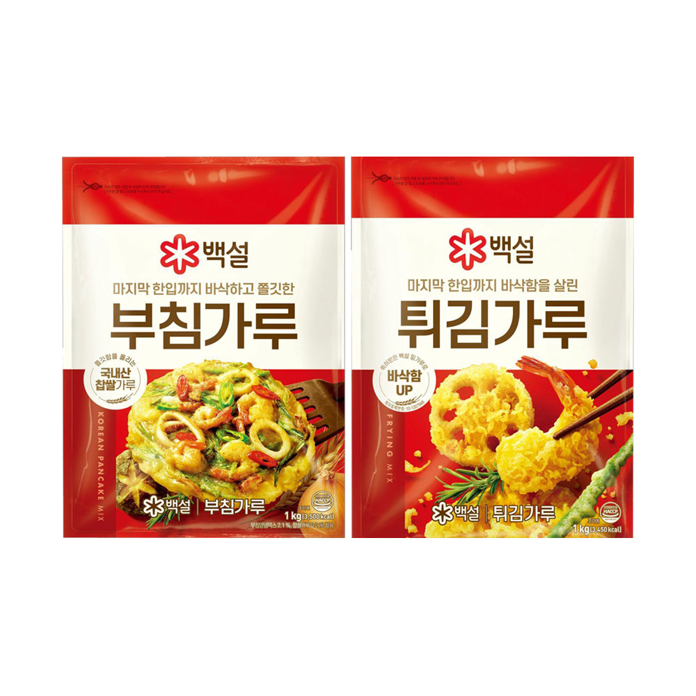 CJ제일제당 백설 부침가루 1kg + 튀김가루 1kg, 1세트