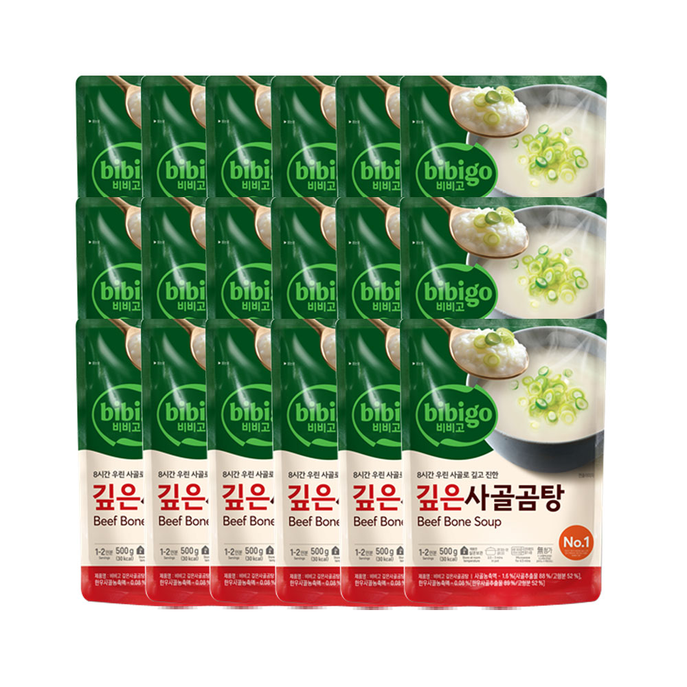 [토스쇼핑] 비비고 깊은사골곰탕, 500g, 18봉