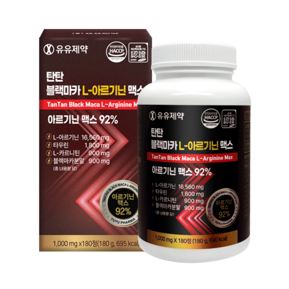 유유제약 탑탄 블랙마카 L-아르기닌 맥스, 180정, 1개