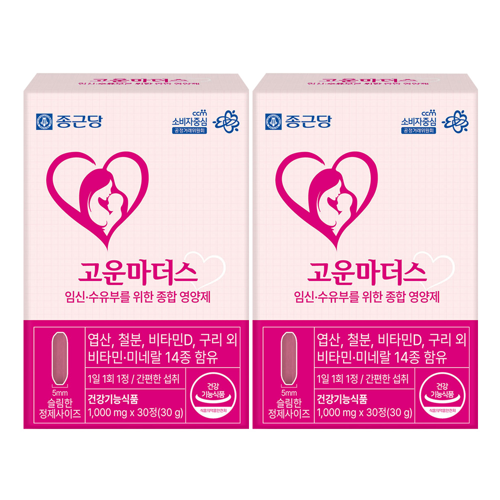 종근당 고운마더스 1000mg, 30정, 2박스